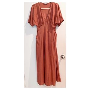 Zara Textured Weave Dress in Brick